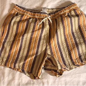 ASOS Striped Tan and Brown Men’s Swimming Trunks